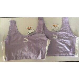 2 Pack Women's PUMA Iconic T7 Bralette Sports Bra Size Small Lavender